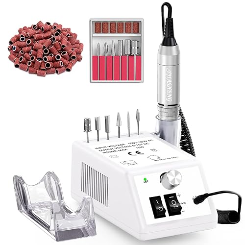 Jiasheng Electric Nail Drill, 30000rpm Professional Nail Drill Machine, Compact Electrical Nail File Kit for Acrylic Gel Nails Efile Drill