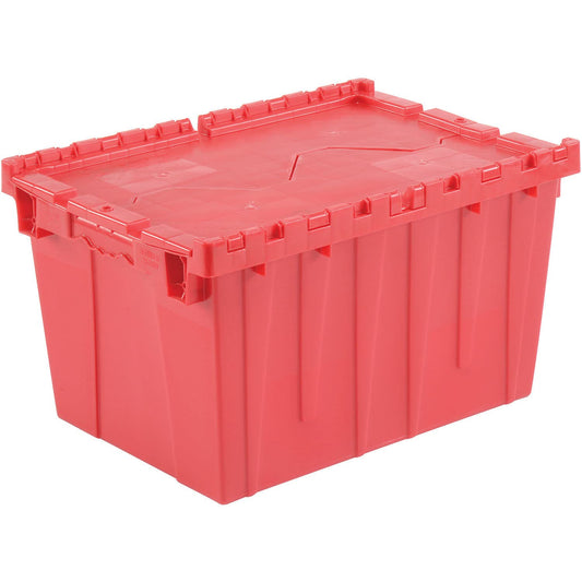 Global Industrial Plastic Distribution Container With Hinged Lid, 1.7 Cu. Ft. Capacity, 50 Lbs. Capacity, Nestable & Stackable, 21-7/8x15-1/4x12-7/8…