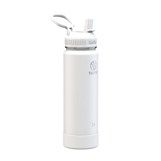 Takeya Actives Water Bottle with Straw Lid - Durable & Easy-Care Water Bottle with Stainless Steel Insulation - BPA-Free Lid with Carry Handle