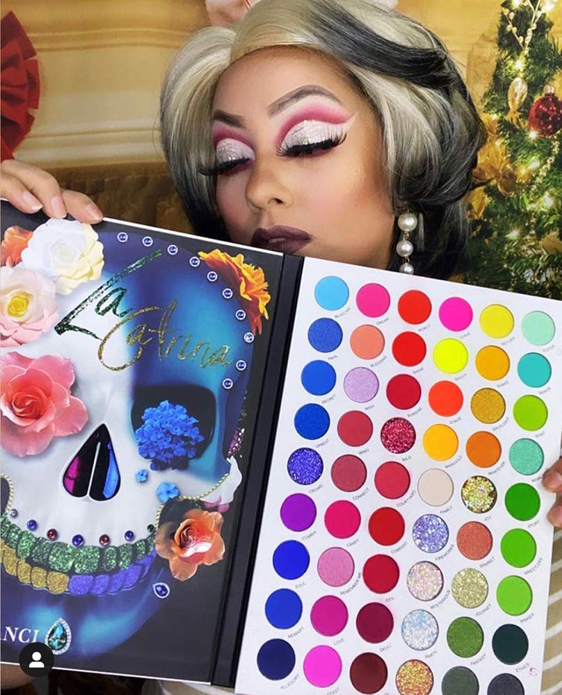 Afflano Colorful Rainbow Eyeshadow Palette High Pigment 54 Color, Halloween Eyeshadow Makeup Palette Sombras de Ojos, Neon Glow in Dark Eye Shadow
