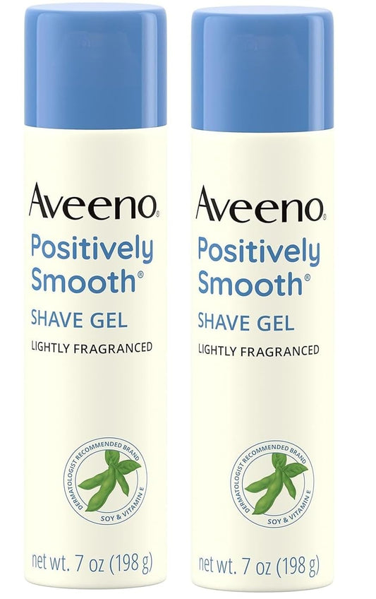 Aveeno Positively Smooth Shaving Gel with Aloe, Shave Cream for Men and Women, Lightly Scented, 7 oz (2 Pack) Beauty and Personal Care Aveeno