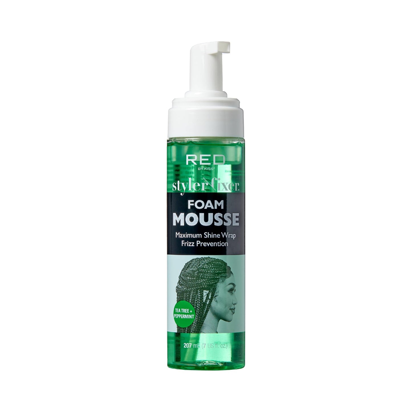 Red by Kiss Foaming Mousse, Maximum Shine Wrap Mousse, Reduce & Prevent Frizz, Define Curls, Set & Hold Styles, Nourishes Dry & Brittle Hair (Tea Tree