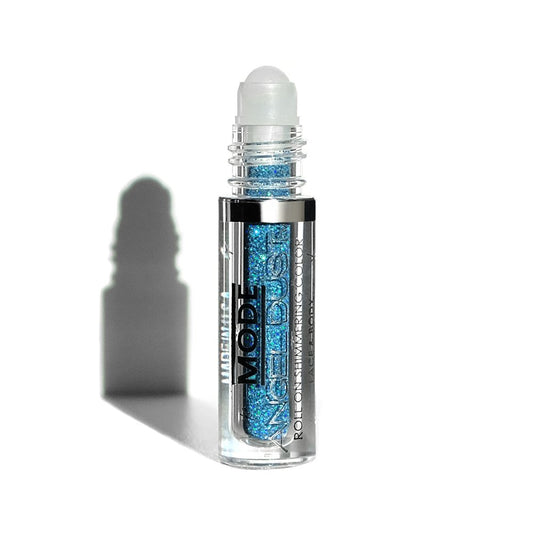 Mode Angel Dust Roll On Glitter HYPERSONIC Holographic Blue Sparkling High Performance 3D Loose Glitters for Face and Body, Spill Proof Bottle