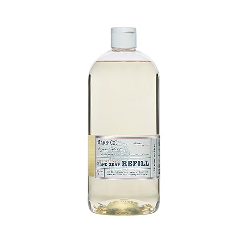BARR-CO. Liquid Soap Refill - Natural Hand Soap with Oat, Vanilla & Vetiver - Vegan, Moisturizing Formula for Bathroom & Kitchen, Original Scent 32fl