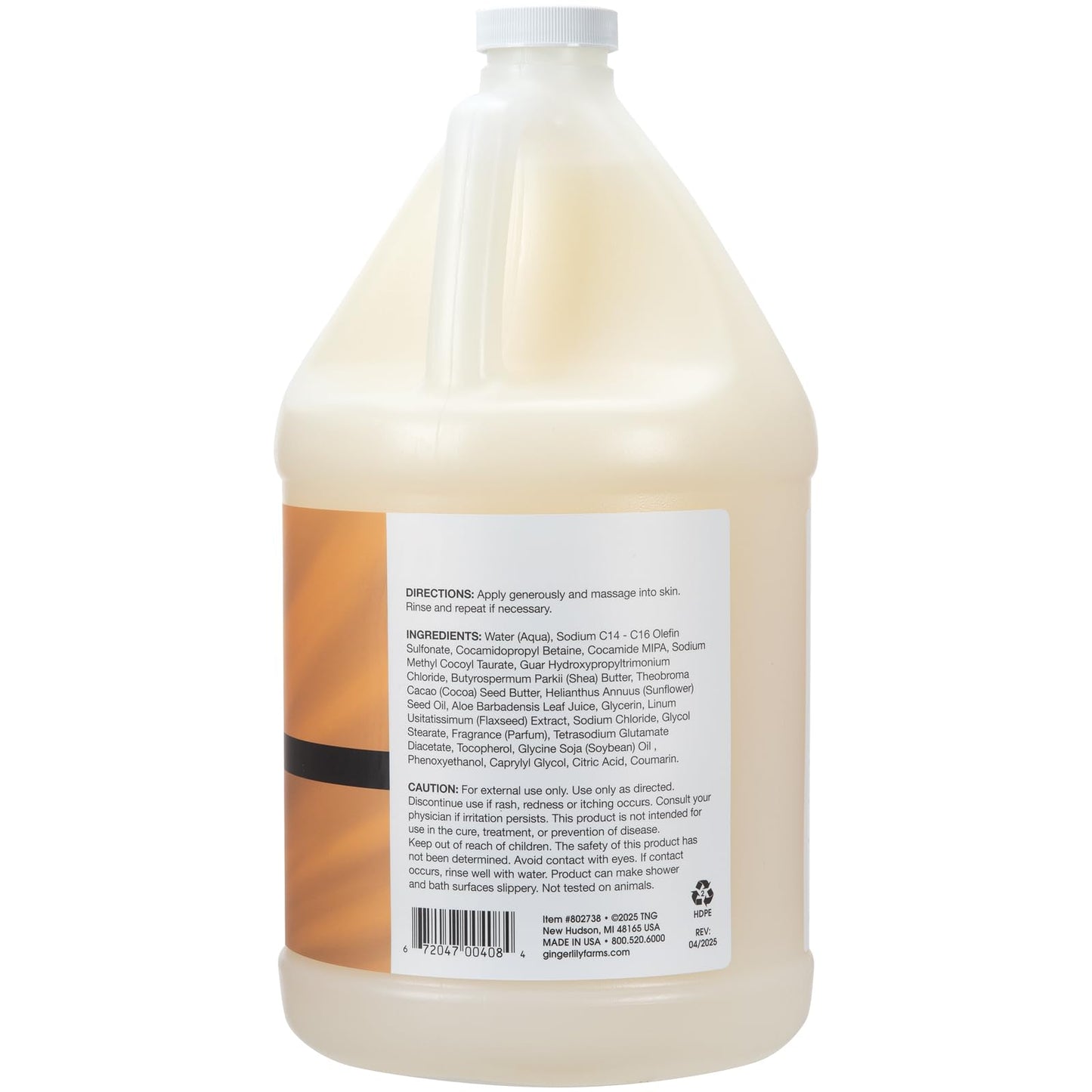 Ginger Lily Farms Botanicals Shea Indulgence Deep Hydration Body Wash, Coco Mango, 100% Vegan & Cruelty-Free, Coconut Mango Scent, 1 Gallon (128 fl
