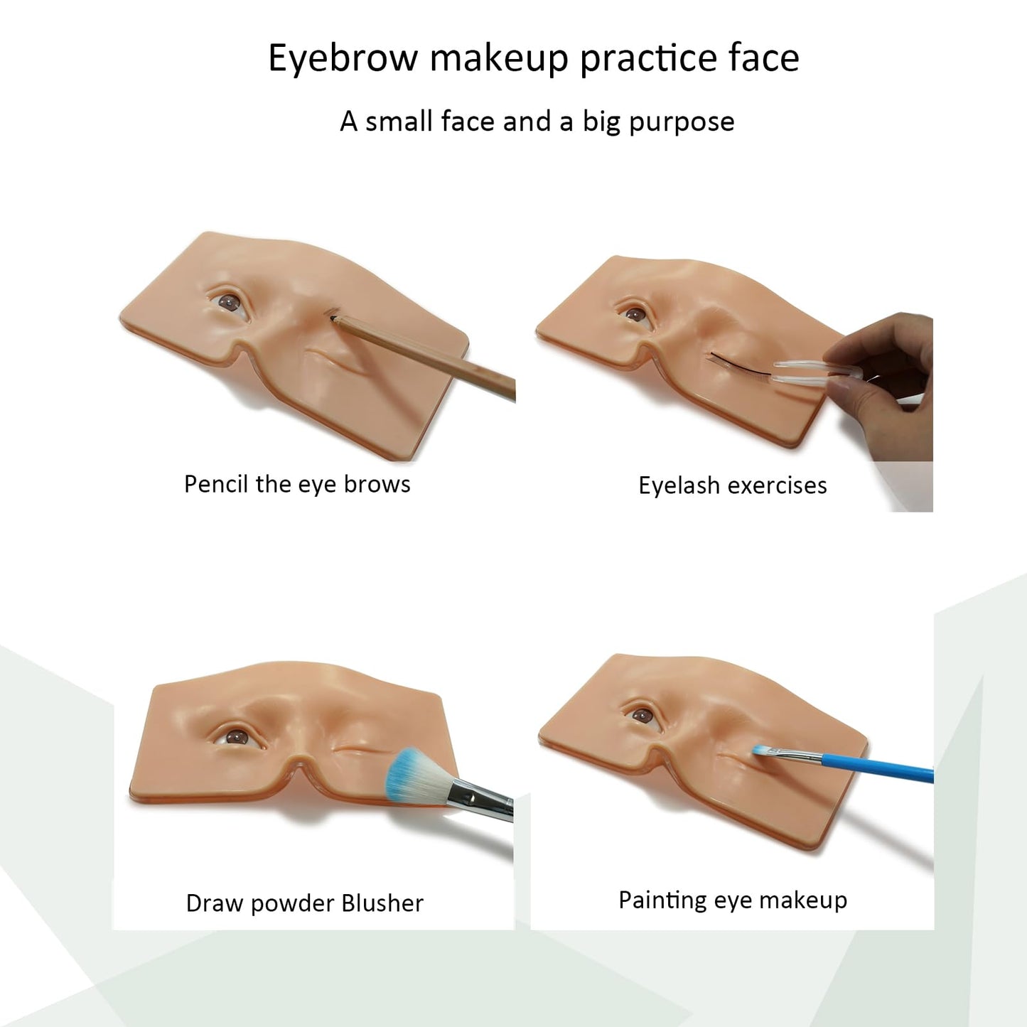 GETPUCHRA Makeup Practice face Eye Makeup Silicone Makeup Practice Board Realistic Face Model Makeup Practice Mask,With Replaceable Eyes (Eye makeup