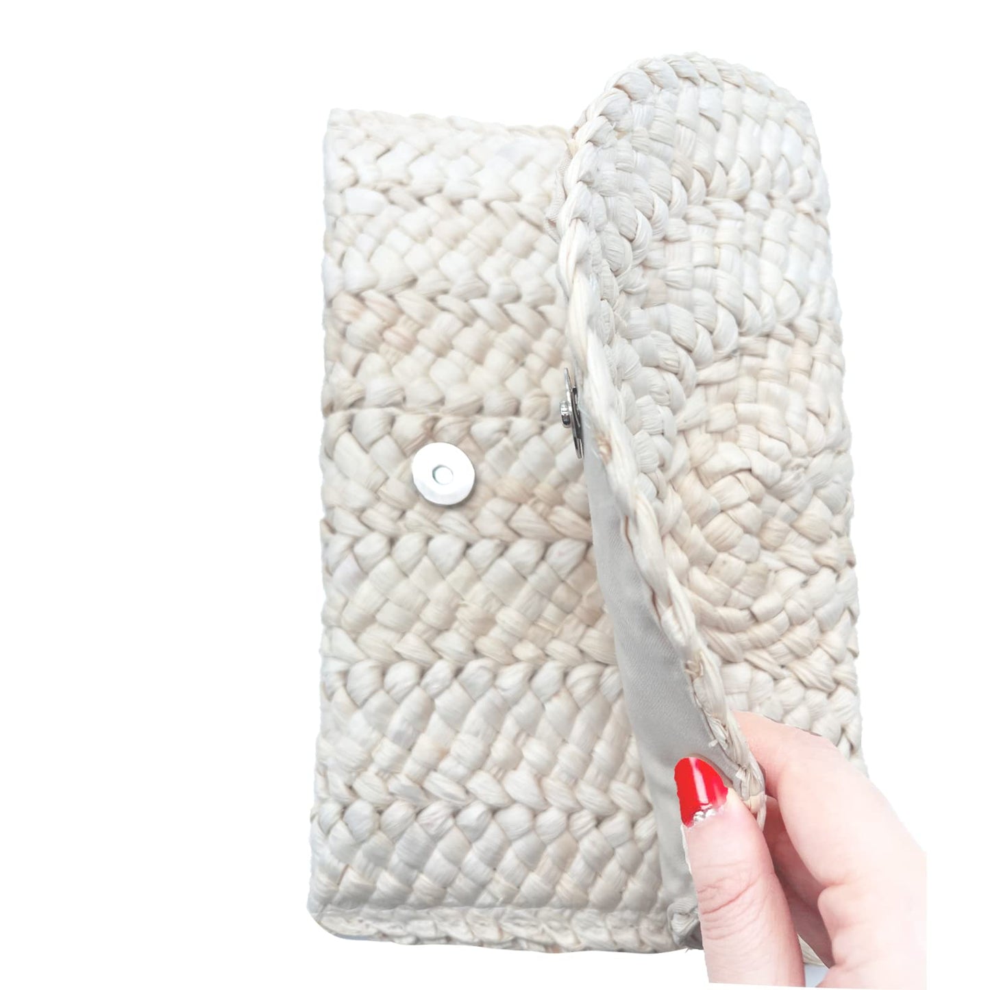 Lytosmoo Straw Clutch Purses for Women Woven Straw Beach Handbag Envelope Rattan Clutch for Summer