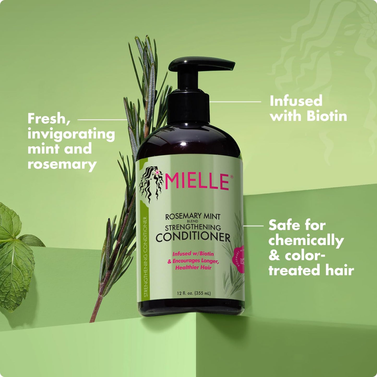 Mielle Organics Rosemary Mint Strengthening Hair Conditioner for Women & Men - Biotin Infused Detangling & Hydrating Conditioner to Increase Beauty and Personal Care Mielle Organics