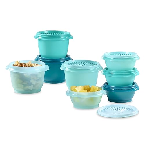 Tupperware Heritage Collection, New 16 Piece Food Storage Container Set in Vintage Green, Dishwasher Safe and BPA Free (8 containers, 8 lids)