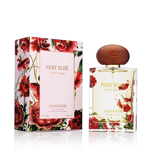Jean Rish Fiery Rose Perfume for Women Eau De Parfum, Long-Lasting Luxury Fragrance, Made In USA - Rose, Peony, Peach, Musk, Sandalwood Scent - 100ml Beauty & Personal Care Jean Rish