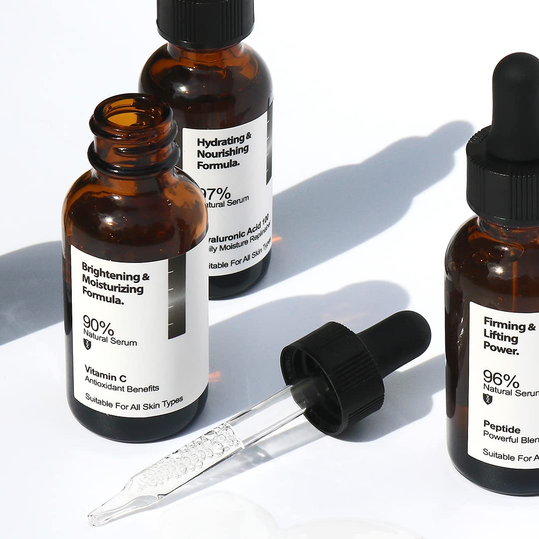 Anti Aging Facial Serum Sensivite Skin Face 30ml 1fl oz by TRUE NATURE SKINCARE Vitamin C Hyaluronic Acid Daily Skincare Collagen Peptide