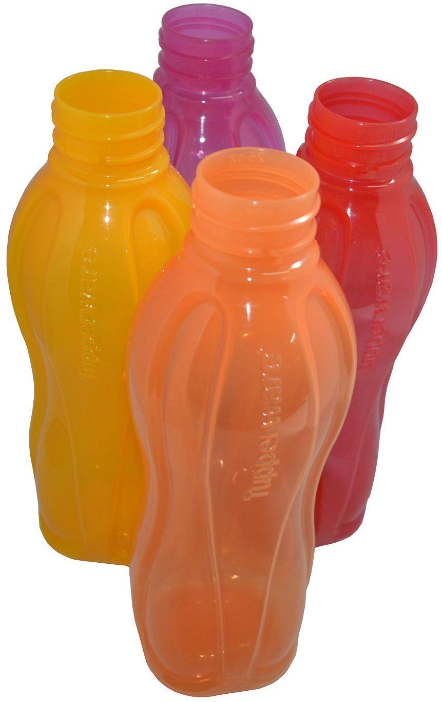 Tupperware Aquaslim Flip Top Water Bottle 750ml - 4pcs set (multicolor)