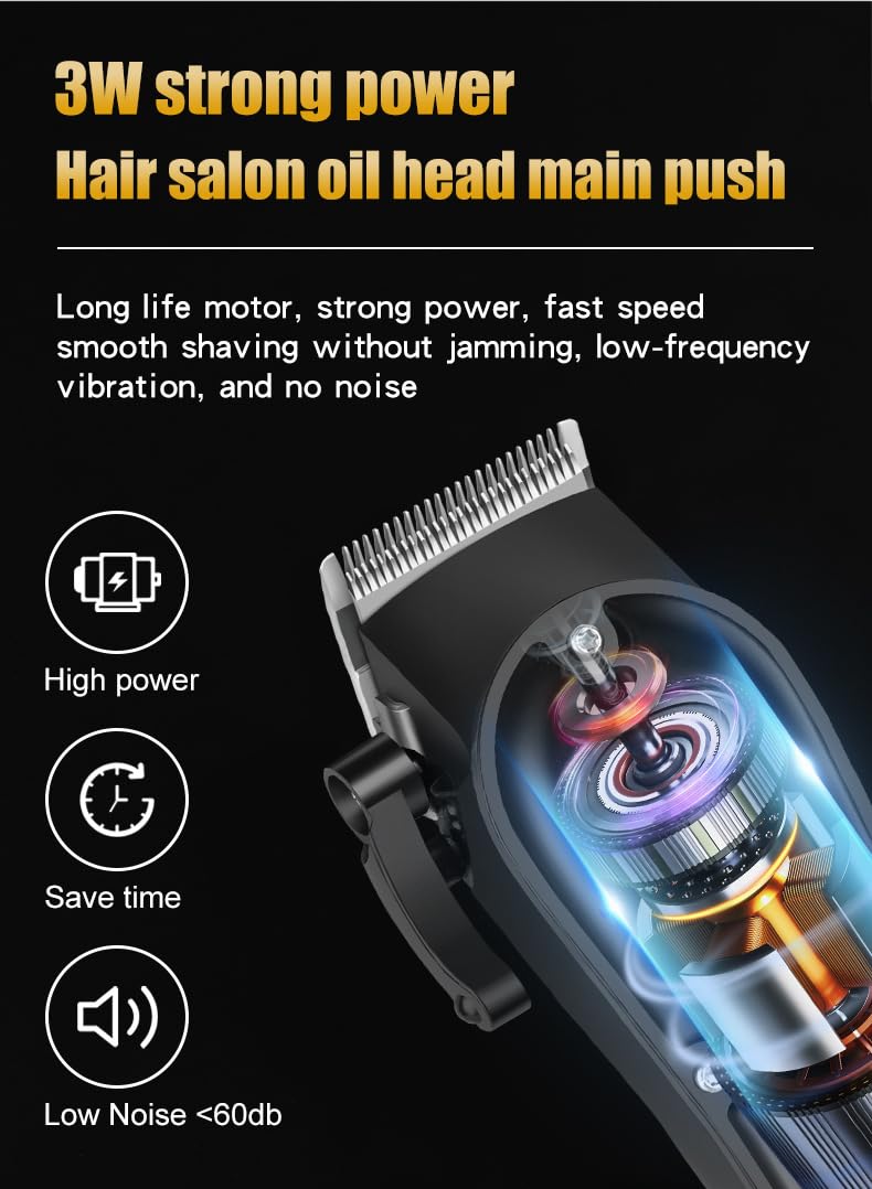 Hair Clippers for Men Professional, Cordless Electric Trimmer with Fast Charging Port, LED Screen, 4 Limit Combs Cutting Kit, Barber & Home Beauty and Personal Care QDKVTNDJZ