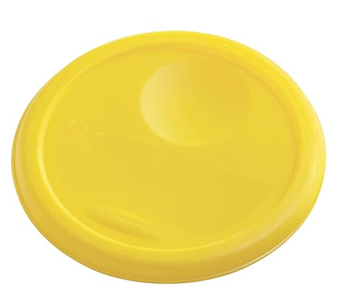 Rubbermaid Commercial Products Plastic Round Food Storage Container with Handle, 4 Quart, Yellow, High Temperature Range Food Organization…