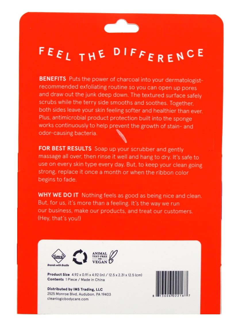 Clean Logic Detox Charcoal Scrubber Body Dual Texture (Pack of 3) Beauty & Personal Care Cleanlogic