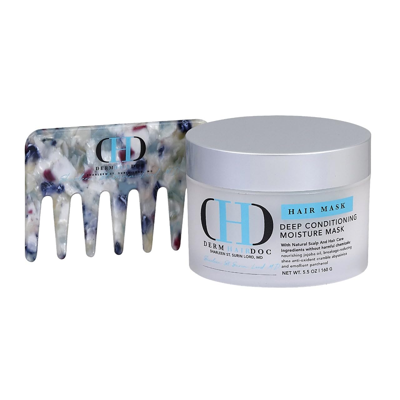 DermHairDoc Deep Conditioning Hair Mask Detangler Moisturizing Non-Toxic All-Natural Dermatologist-Developed Treatment for Curly, Dry, Frizzy