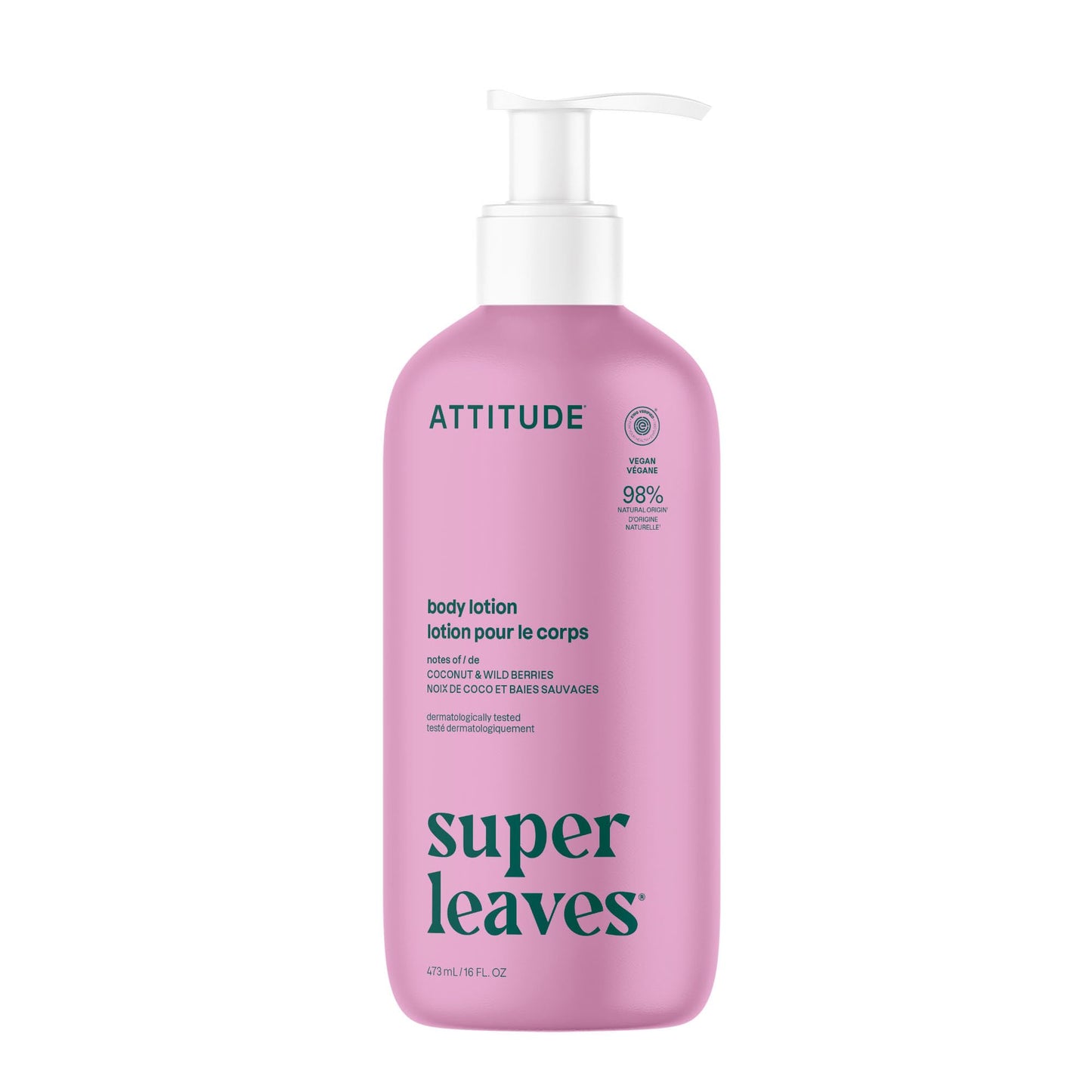 ATTITUDE Body Lotion, EWG Verified Moisturizer, Vegan Skin Care Products, Non-Greasy, Hydrating for Dry Skin, Cruelty Free, Moisturizing, Coconut