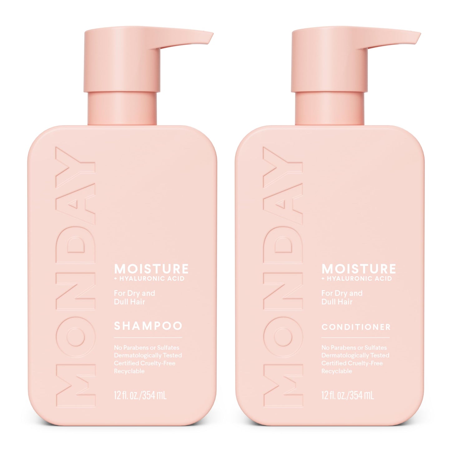 MONDAY HAIRCARE Moisture Shampoo + Conditioner Set for Dry, Coarse, Stressed, Frizzy Hair, Made with Coconut Oil, Rice Protein, Shea Butter