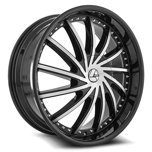 Azara AZA-517 24x9 6x135 6x139.7 +25 Cb 87.1 Gloss Black & Machined
