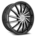 Azara AZA-517 24x9 6x135 6x139.7 +25 Cb 87.1 Gloss Black & Machined