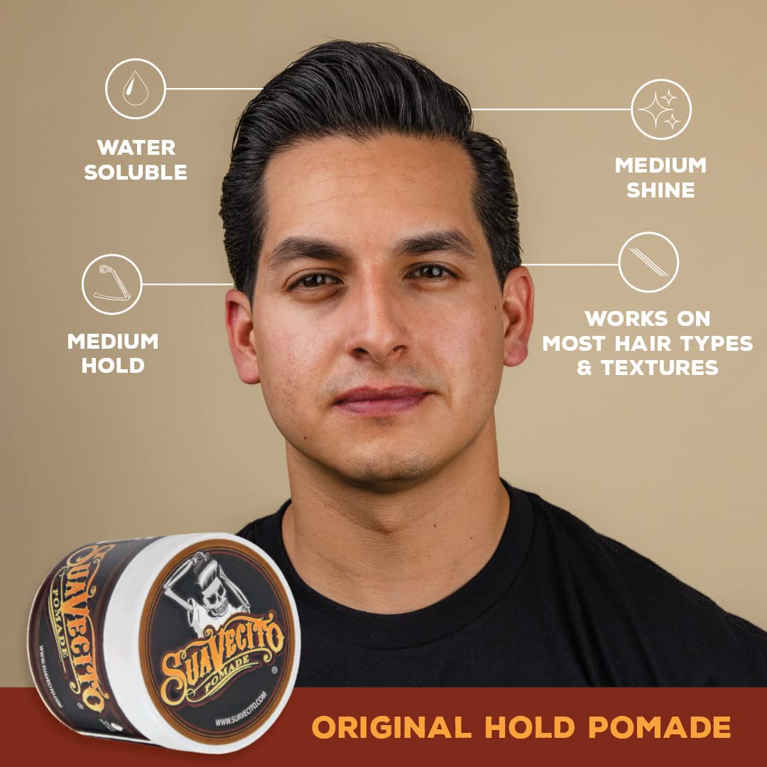 Suavecito Pomade Original Hold 5 oz, 1 Pack For Men - Medium Shine Water Based Flake Free Hair Gel - Easy To Wash Out - All Day For All Hairstyles Beauty and Personal Care Suavecito