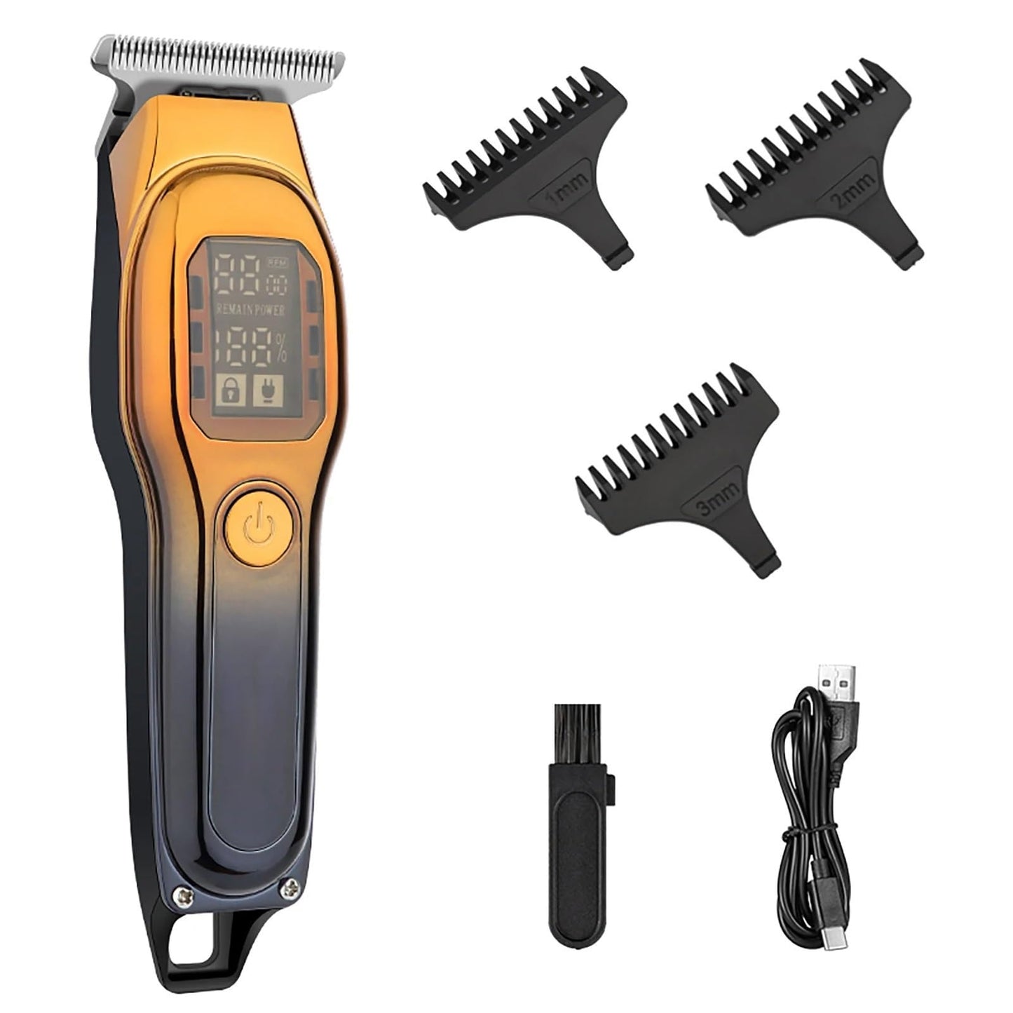 QDKVTNDJZ Hair Clippers for Men, Professional Barber Clippers Rechargeable Precision Steel Blade Hair Trimmer(Black Gold) Beauty and Personal Care QDKVTNDJZ