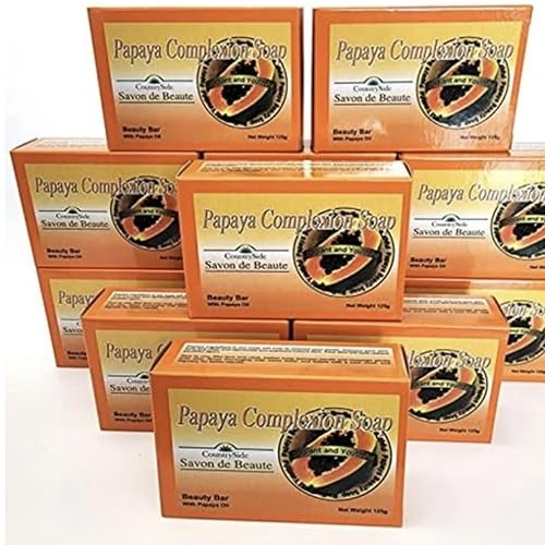 Savon De Beaute Papaya Complexion Soap Skin Tone Improvement w/ Papaya Oil (Pack of 12)