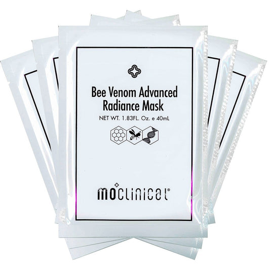 MO Clinical Bee Venom Advanced Radiance Mask for All Skin Types, Set of 5 Packages, 1.83 Fl Oz/40 ml per Package (White)