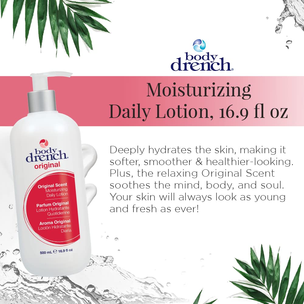 Body Drench Original Moisturizing Lotion - Hydrating Lotion with Original Scent for Soft, Smooth Skin, 16.9 fl oz, 2 Pack