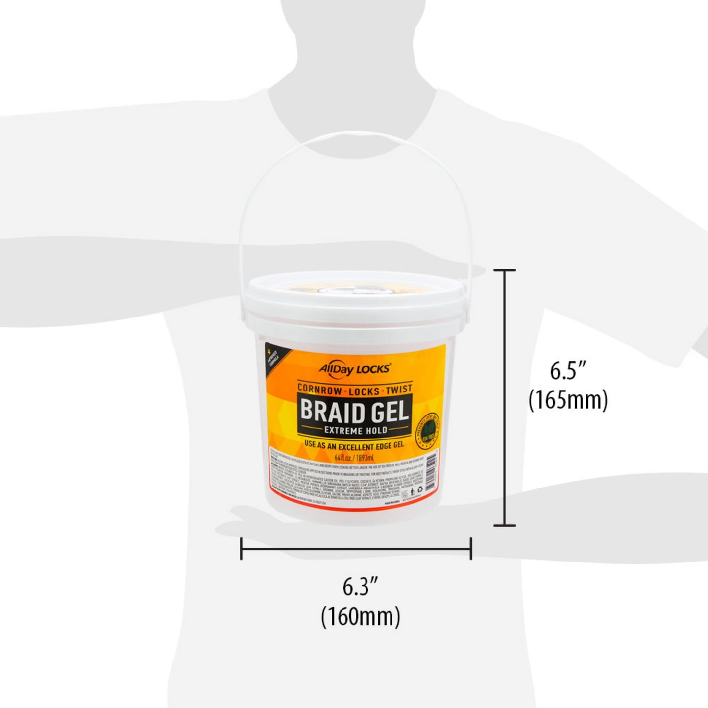 AllDay Locks Braid Gel Extreme Hold - Braiding Gel for Cornrows, Locks, & Twisting, Moisturizing Edge Control for Women and Men, Natural Formula