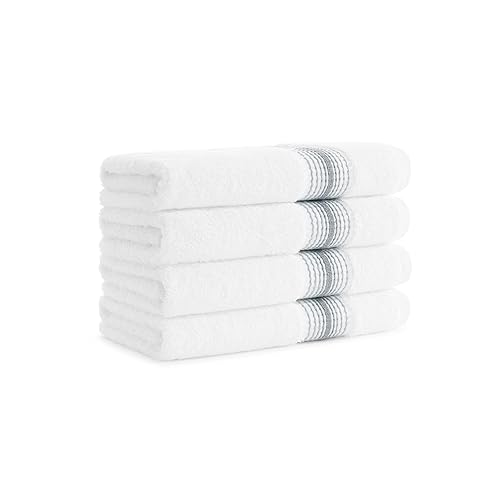 Aston & Arden Aegean Ombre Hand Towels - Pack of 4 - Oversized Ultra Soft Thick & Absorbent, 100% Ringspun Turkish Cotton Bathroom Towel for Spa…