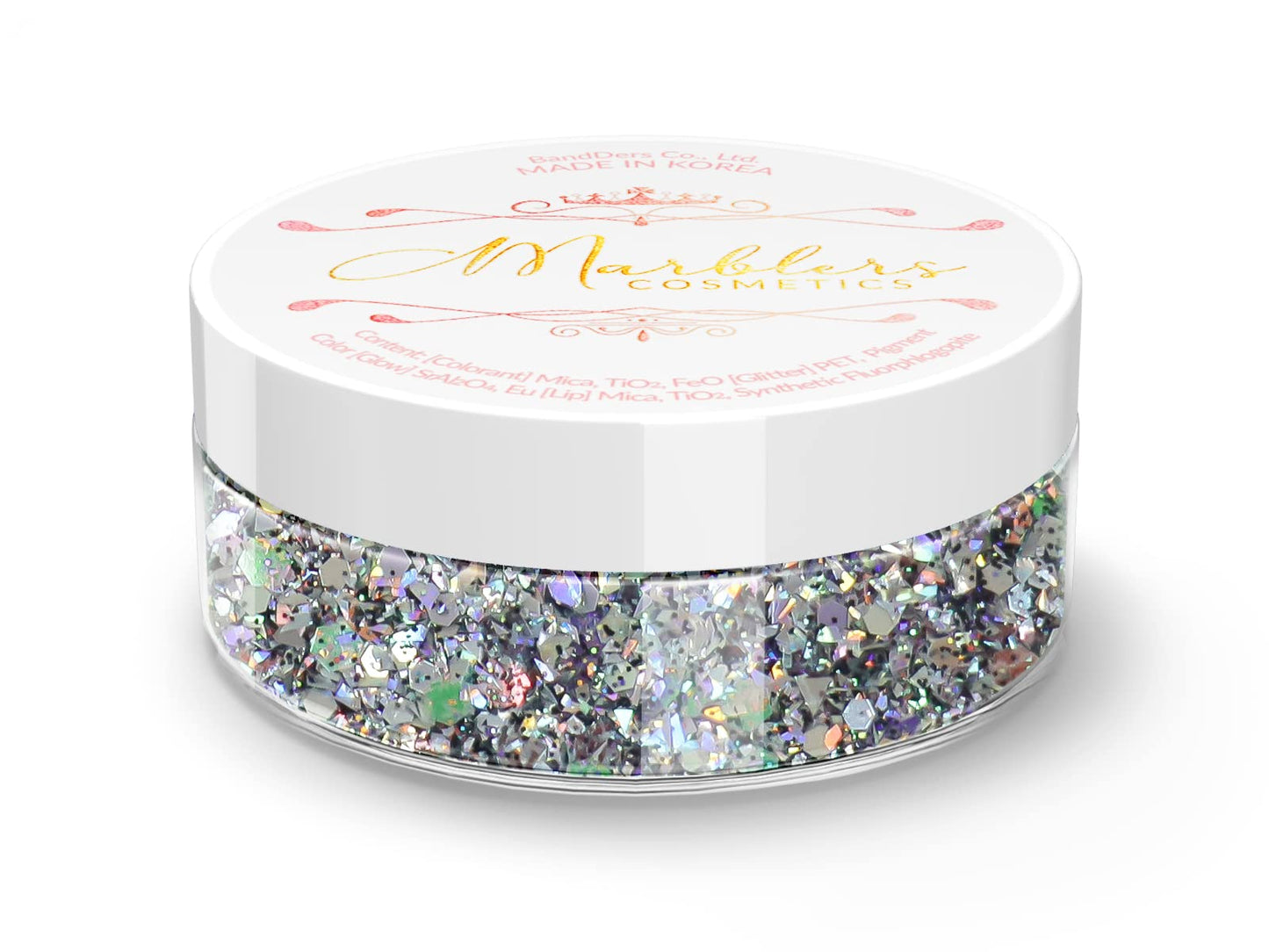 MARBLERS Mixed Shaped Face & Body Glitter [Gray] 0.18oz (5g) | Chunky | Chopped | Flake | Non-Toxic | Vegan | Cruelty-Free | Festival, Rave & Party