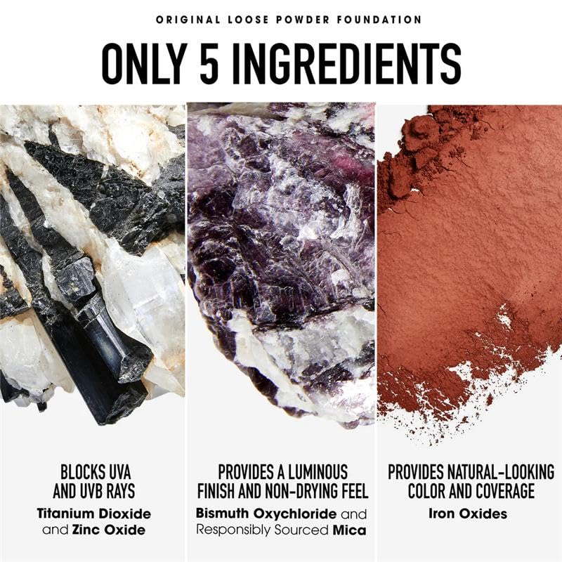 bareMinerals Deluxe Original Loose Mineral Foundation SPF 15 - Holiday Limited Edition Size $88 value - Medium Beige, Vegan, Cruelty-Free & Dermatologist-Tested