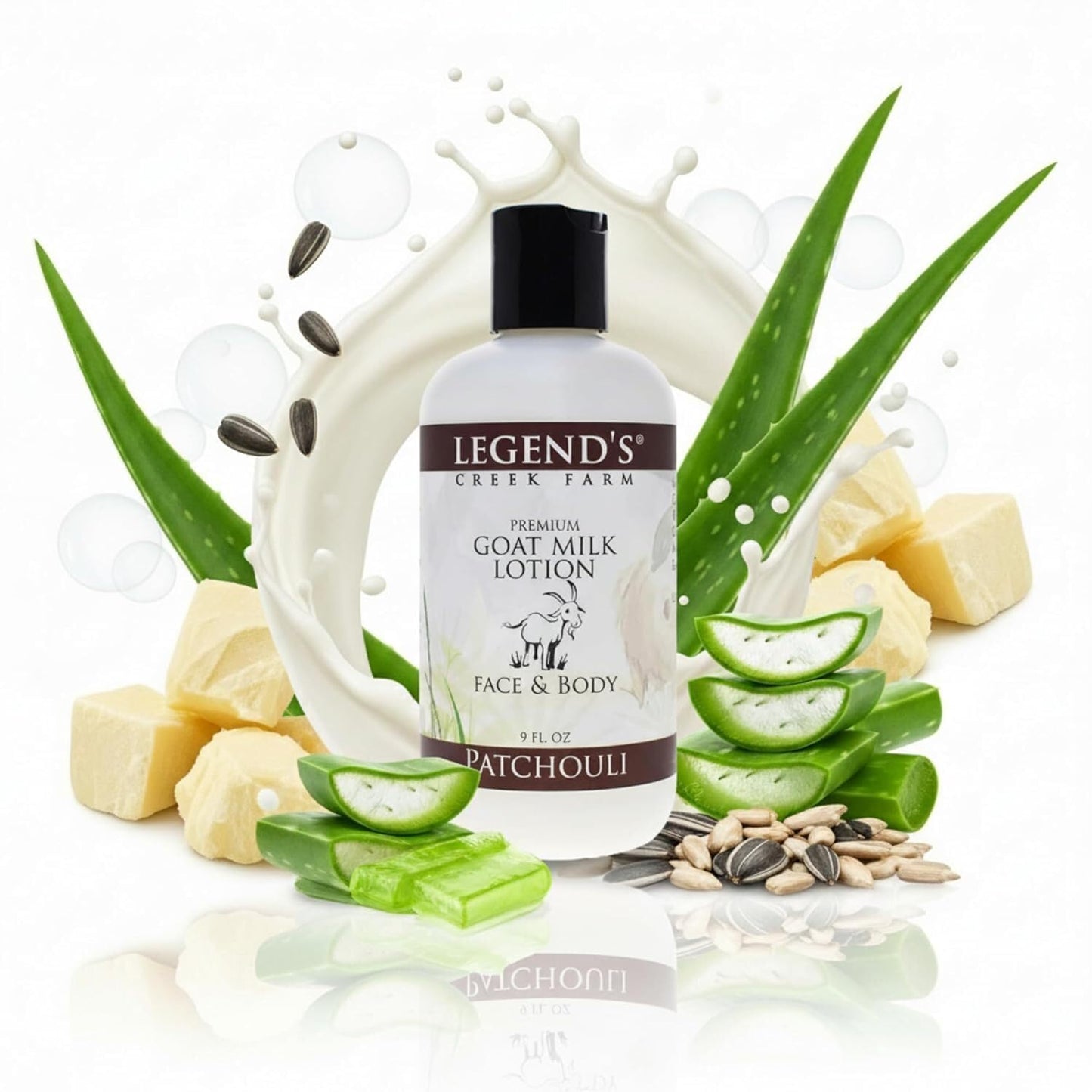 Legend's Creek Farm Goat Milk Lotion - Deeply Moisturizing Goat Milk Body Lotion for Body, Hand & Face - 9 oz Body Moisturizer with Shea Butter