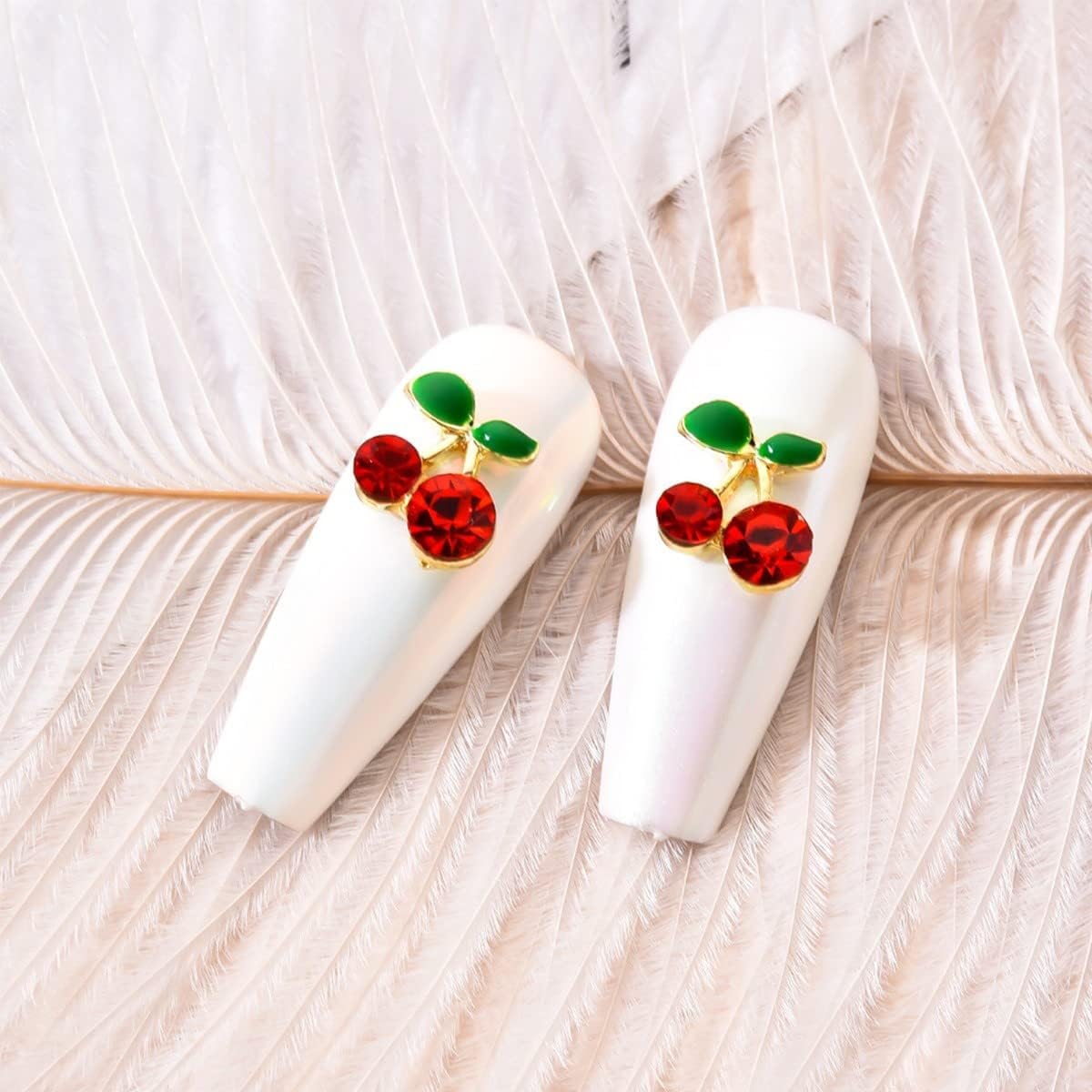 qiipii 42 Pcs 3D Cherry Nail Charms Heart Planet Star Lips Valentines Day Charms for Nails Kawaii Nail Rhinestones Gems Studs Cute Shiny Diamonds Beauty & Personal Care qiipii