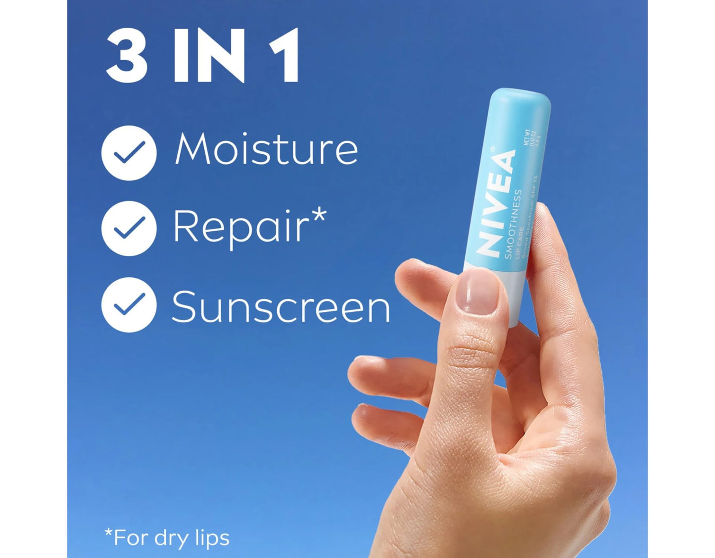 NIVEA Smoothness Lip Care SPF 15, 0.17 oz (Pack of 3)