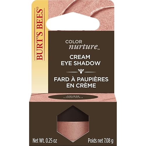 Burt's Bees Color Nurture Cream Eye Shadow With Buildable Color To Achieve Desired Intensity, Rose Cream - 0.25 Ounce