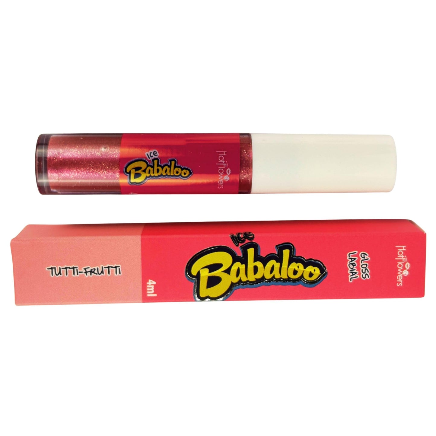 HOT FLOWERS Ice Babaloo Lip Gloss - Moisturizing Gloss with Coconut Oil - Hydrating & Flavored - 15g (Tutti Frutti)