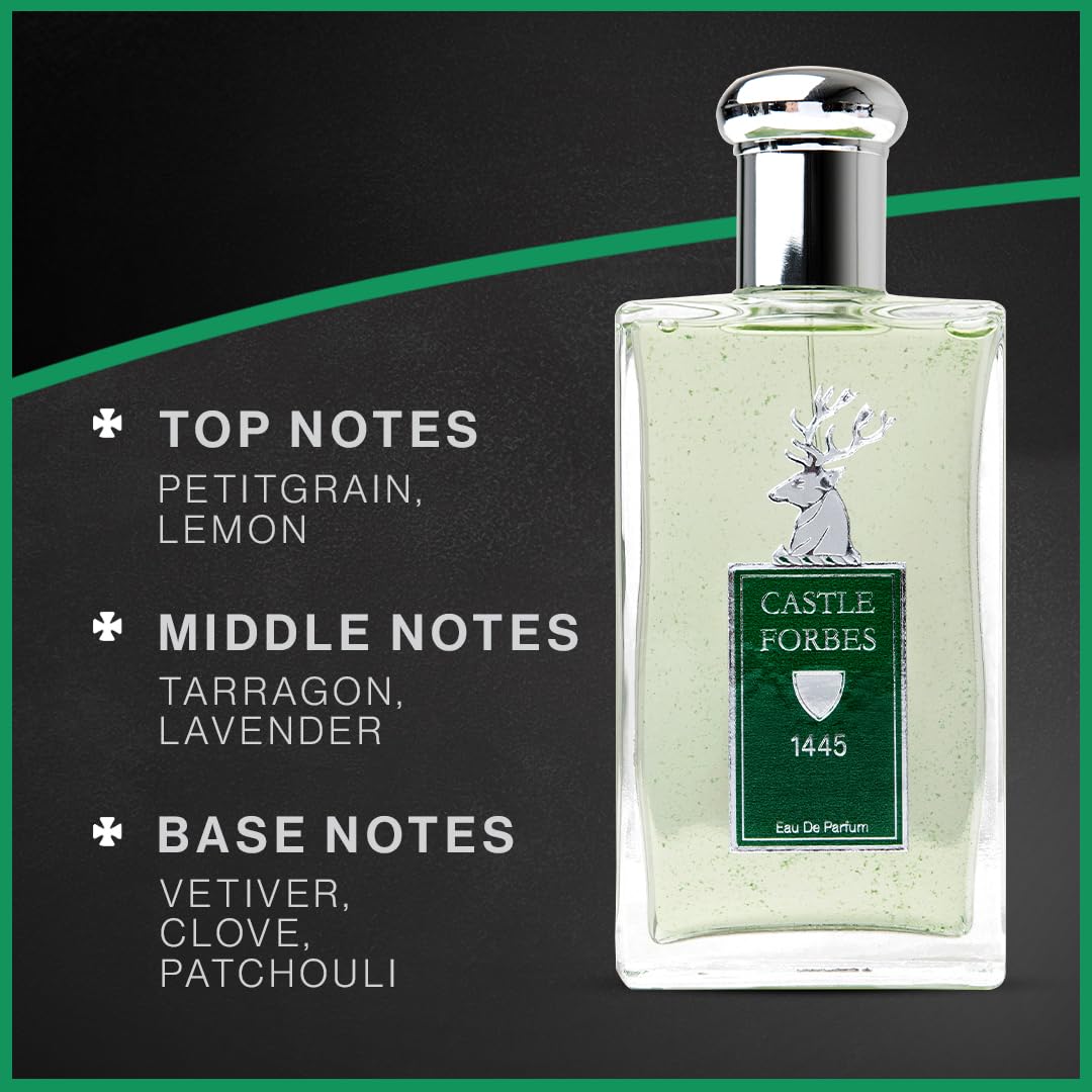 Castle Forbes 1445 Fragrance for Men, 100ml | Light & Timeless Cologne Scent w/Essential Oils | Distinctly British, Paraben-Free, Cruelty-Free