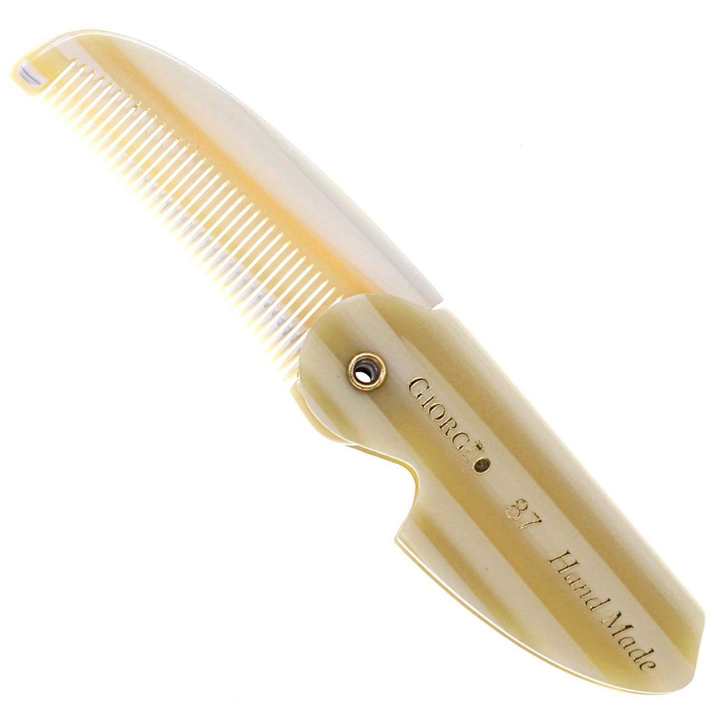 Giorgio G87 IVY 4.5 Inch Folding Mustache and Beard Comb, Small Pocket Comb for Men Everyday Grooming and Hair Care. Handmade, Saw-cut and Hand Beauty and Personal Care GIORGIO