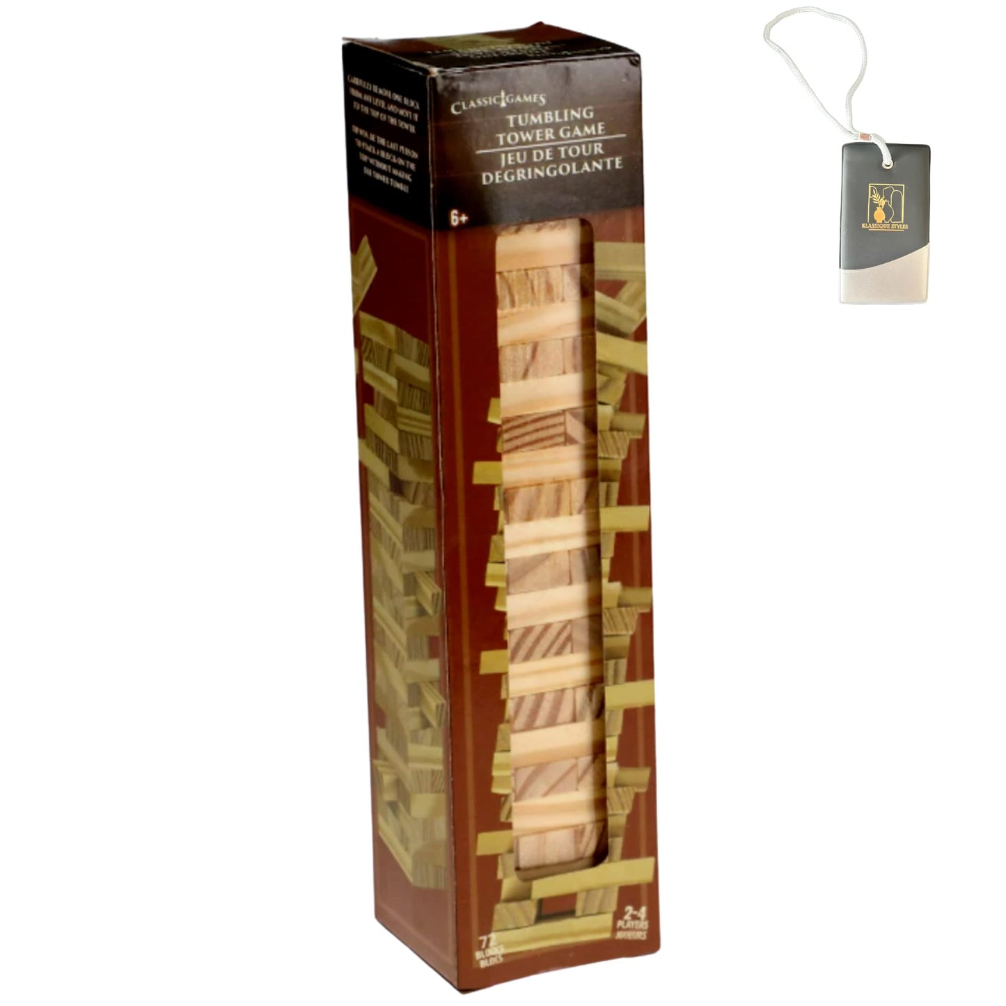 KS Tumbling Tower Game 72 Pieces Challenging Building Blocks Wood Stacking Balancing Backpacking Night Game for House Parties Holiday Travel Set -…