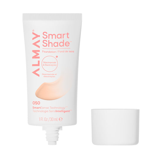 Almay Smart Shade™ Foundation, Oil-Free, Non-Comedogenic, Hypoallergenic, Vegan Face Makeup, 050 Fair, 1 fl oz