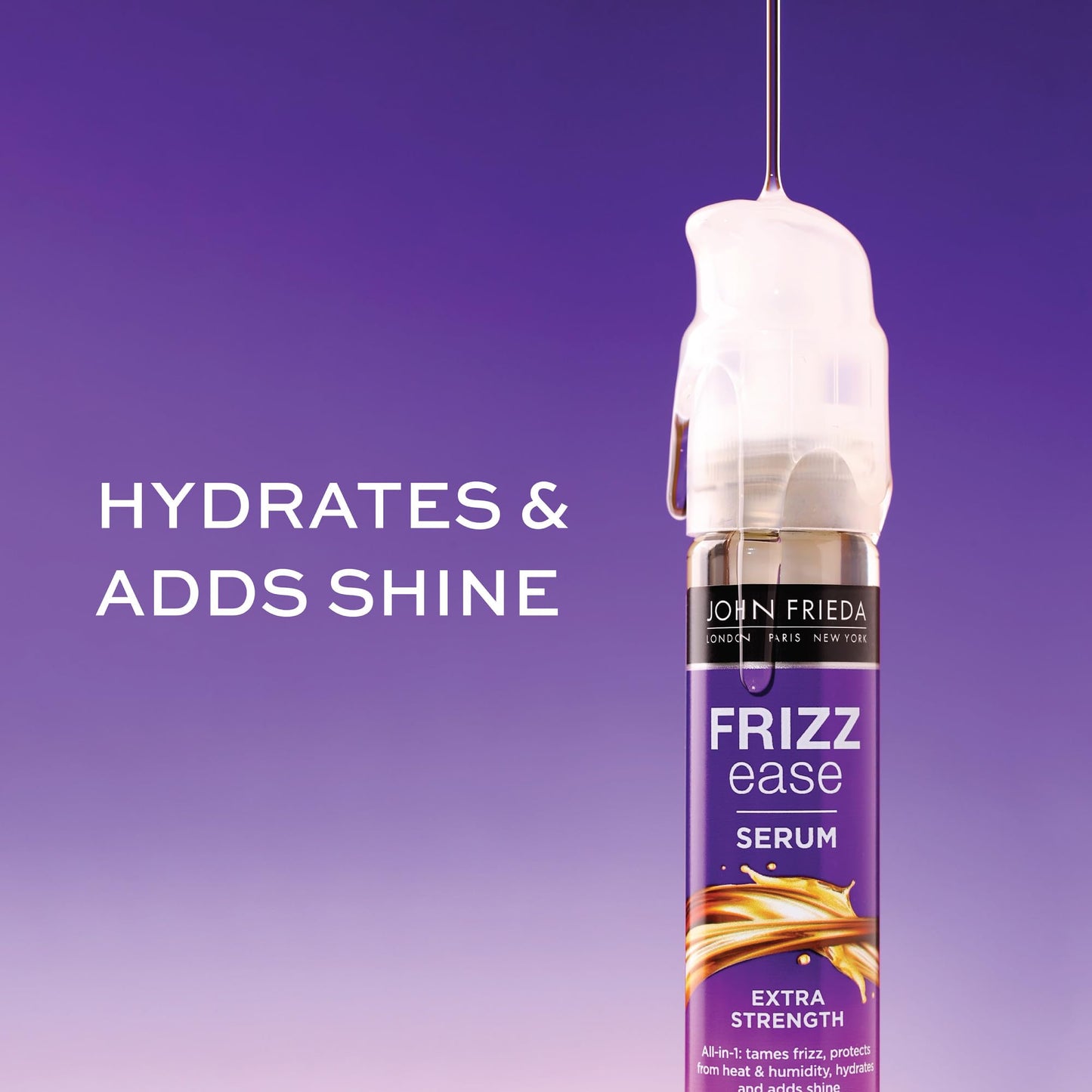 John Frieda Frizz Ease Extra Strength Hair Serum, Instantly Smooths for Healthy, Hydrated, Frizz-Free Hair, for Thick and Coarse Hair, with Argan +