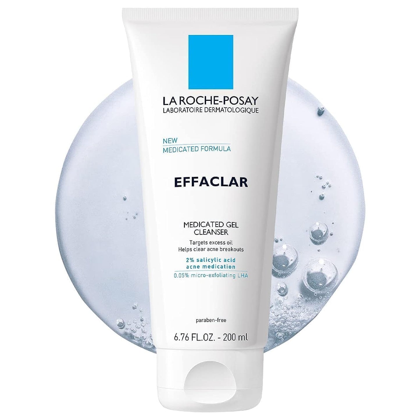 La Roche-Posay Effaclar Medicated Gel Cleanser, 2% Salicylic Acid Cleanser + LHA + Glycerin, Foaming Acne Face Wash, Helps Clear & Prevent Acne