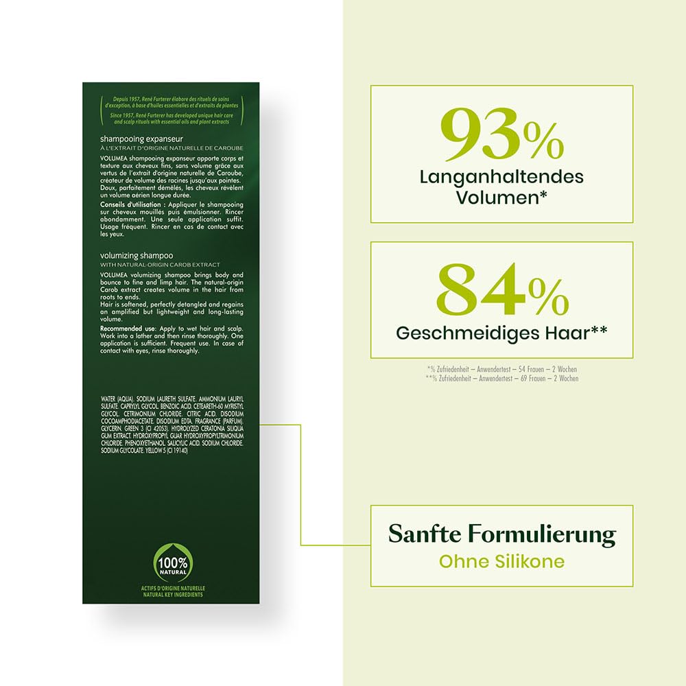 Rene Furterer VOLUMEA Volumizing Shampoo, Fine Limp Hair, Thickening, Volume Enhancing, 6.7 Fl Oz (Pack of 1)