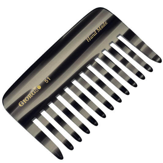 Giorgio G51 Graphite Wide Tooth detangling Combs for Women, Wide Teeth Pocket Comb for Thick Curly Wavy Hair. Great For Wet and Dry Everyday Hair