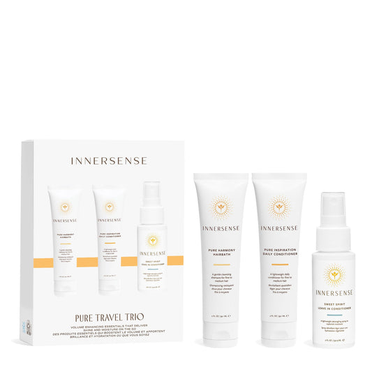 Innersense Organic Beauty - Pure Harmony Travel Hair Trio | Non-Toxic, Cruelty-Free, Clean Haircare (Pure Harmony Hairbath + Conditioner, Sweet Spirit Beauty & Personal Care INNERSENSE