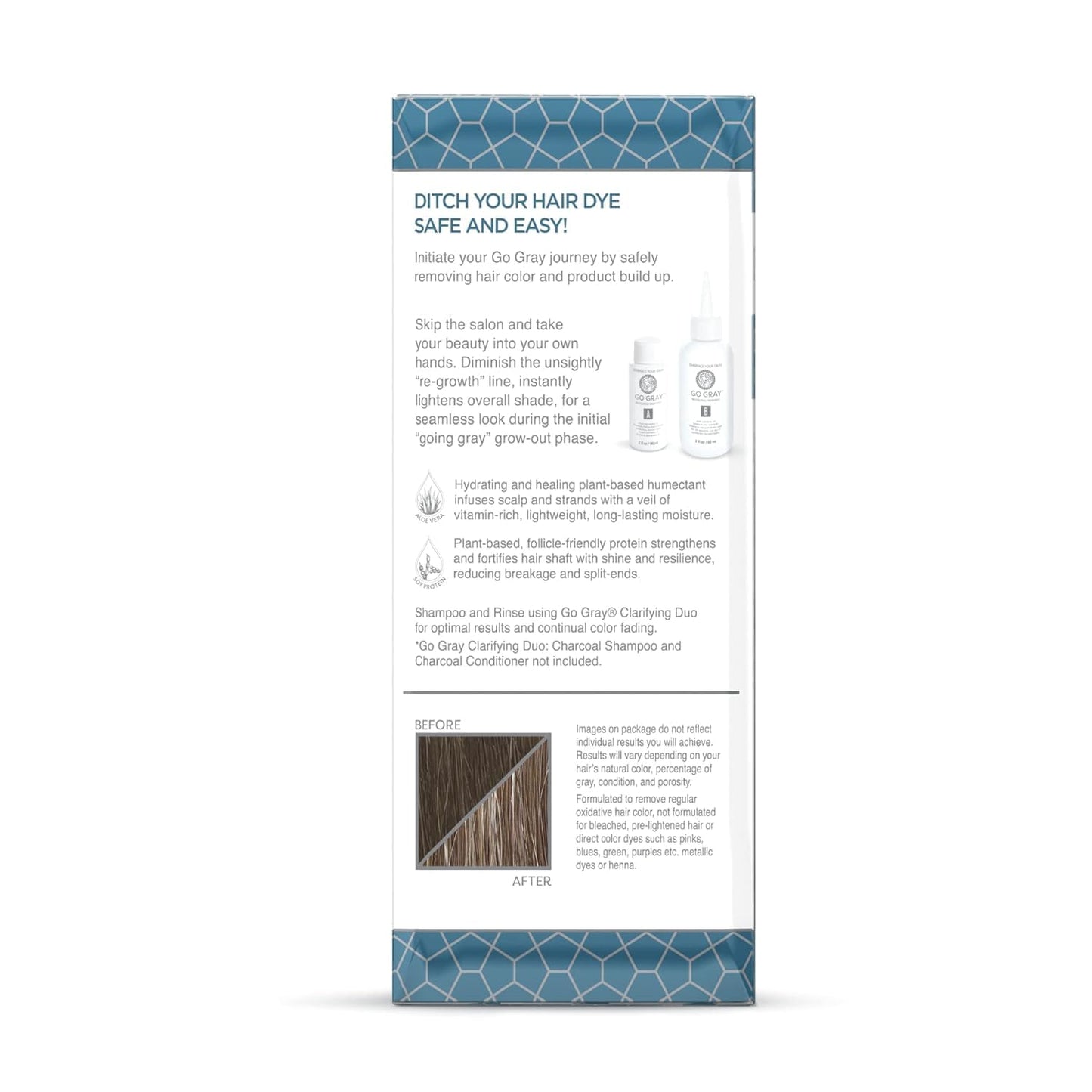 Go Gray Treatment System (Remove), 1 Application, Revitalizing Treatment Hair Color Remover Safely Removes Hair Dye to Reveal Gray & Silver