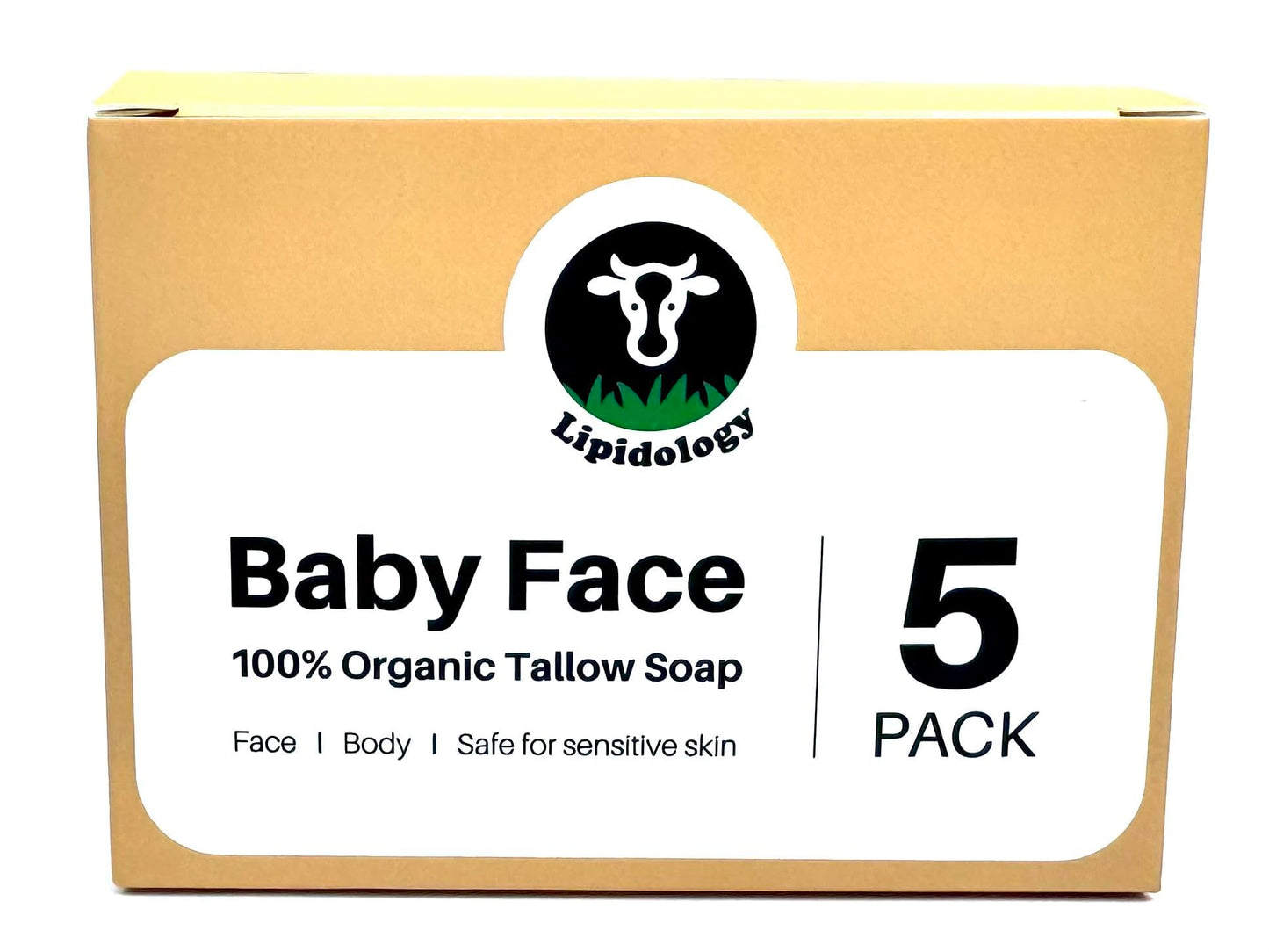 Unscented Tallow Soap, 5 PACK, 300 g - by Lipidology Beauty & Personal Care Lipidology Skincare