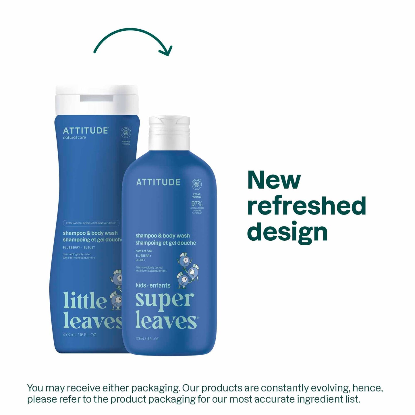 ATTITUDE Shampoo and Body Wash for Kids, EWG Verified Hair and Body Cleanser, Dermatologically Tested Soap, Plant and Mineral Based Bath Products